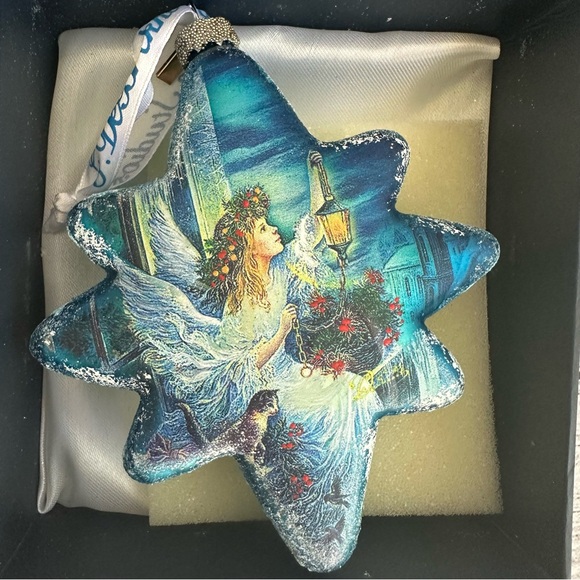 G. DeBrekht Lighting the Way North Star Ornament Mercury Glass Blue New In Box - Picture 3 of 6